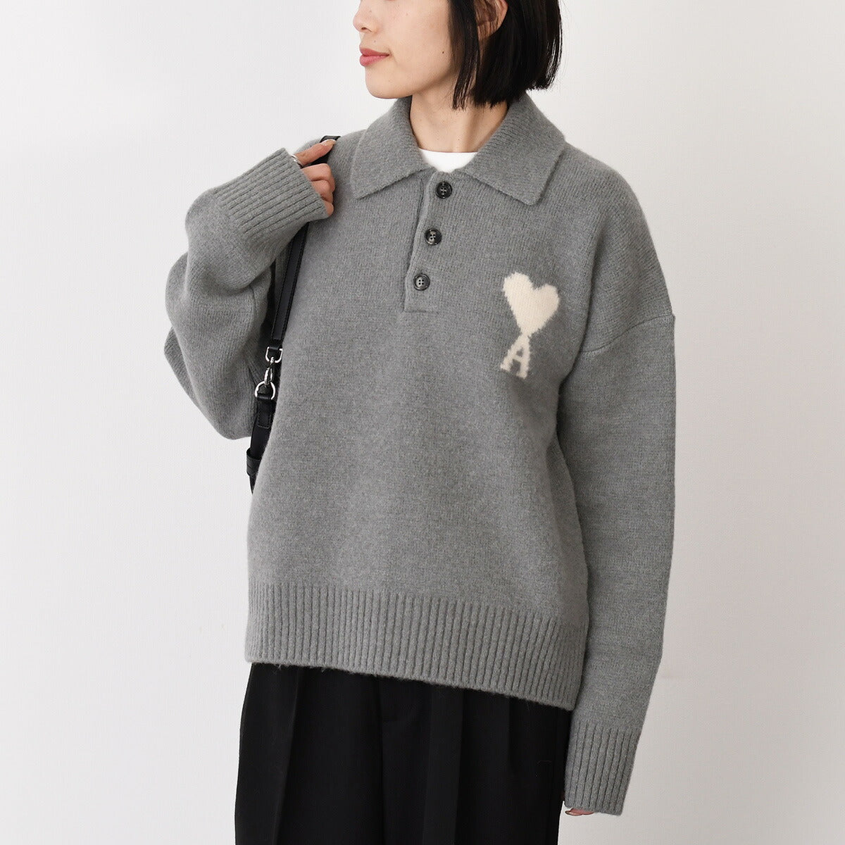 AMI PARIS AMI DE COEUR アルパカニット ポロ – FELICE