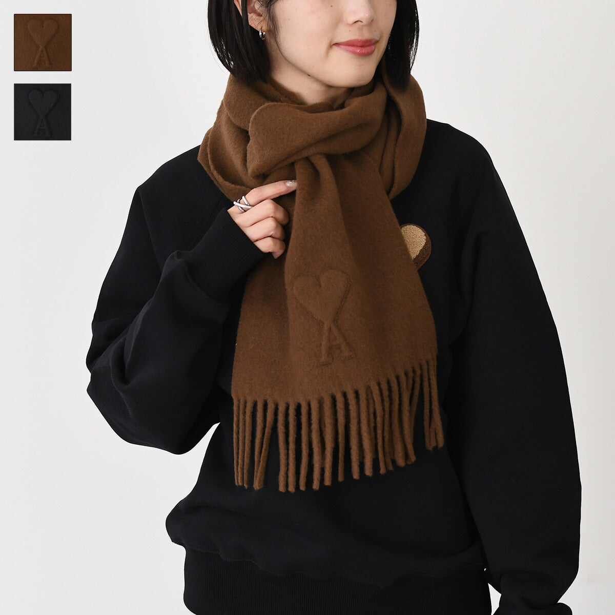 AMI PARIS AMI DE COEUR エンボス スカーフ – FELICE