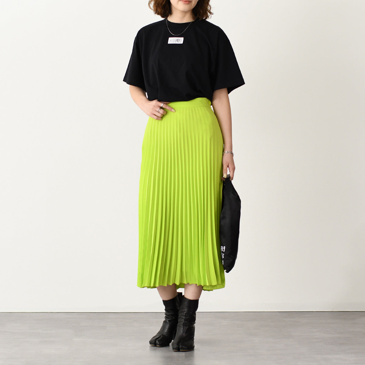 MM6 Pleated Fluid Midi Skirt