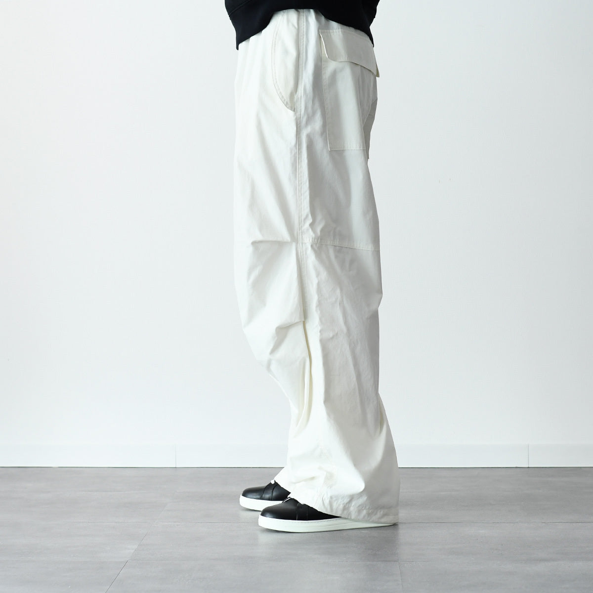 JILSANDER ニーレングスプリーツ コットンパンツ