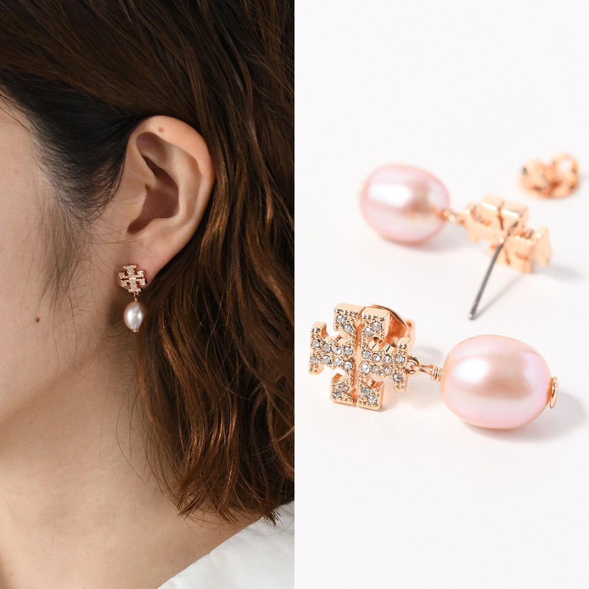 TORY BURCH 키라 파베 펄 피어싱