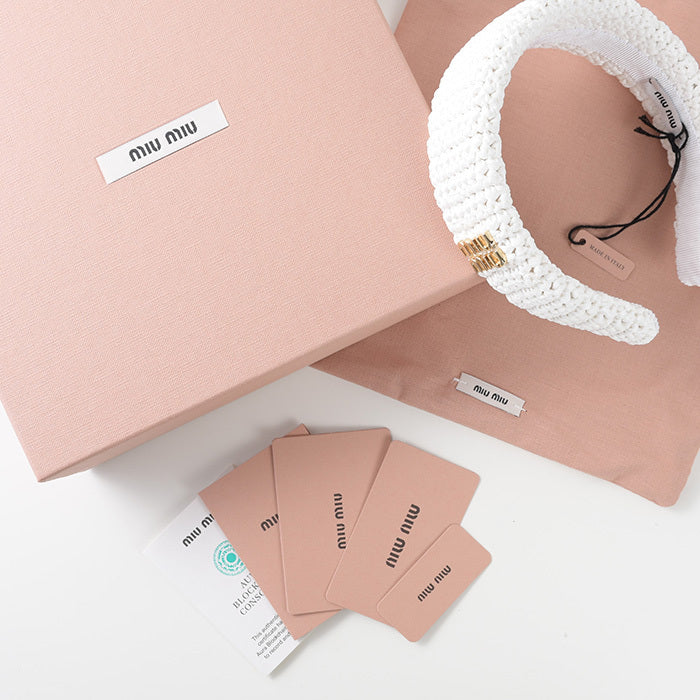 MIU MIU ウーブンファブリック ヘッドバンド