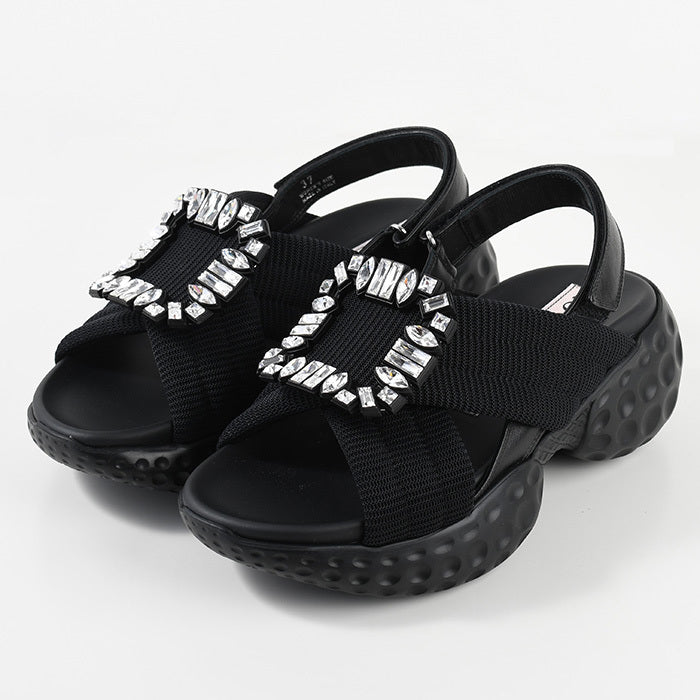 Roger Vivier 비브 런 패브릭 샌들
