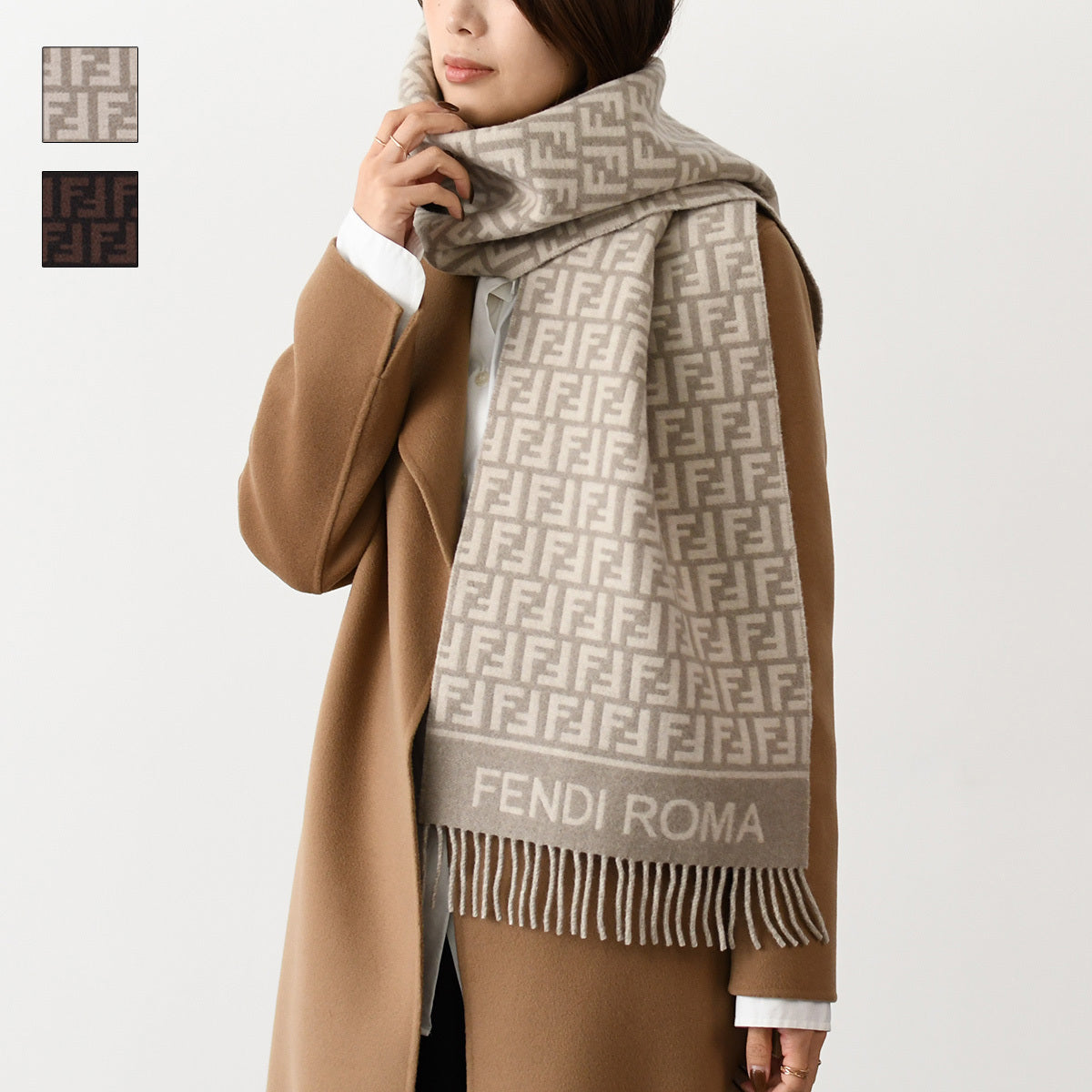 FENDI FF Wool and Cashmere Scarf