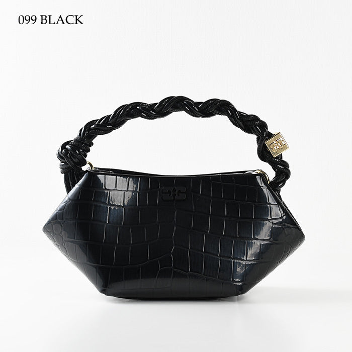 GANNI CROCO PATENT MINI BOU BAG