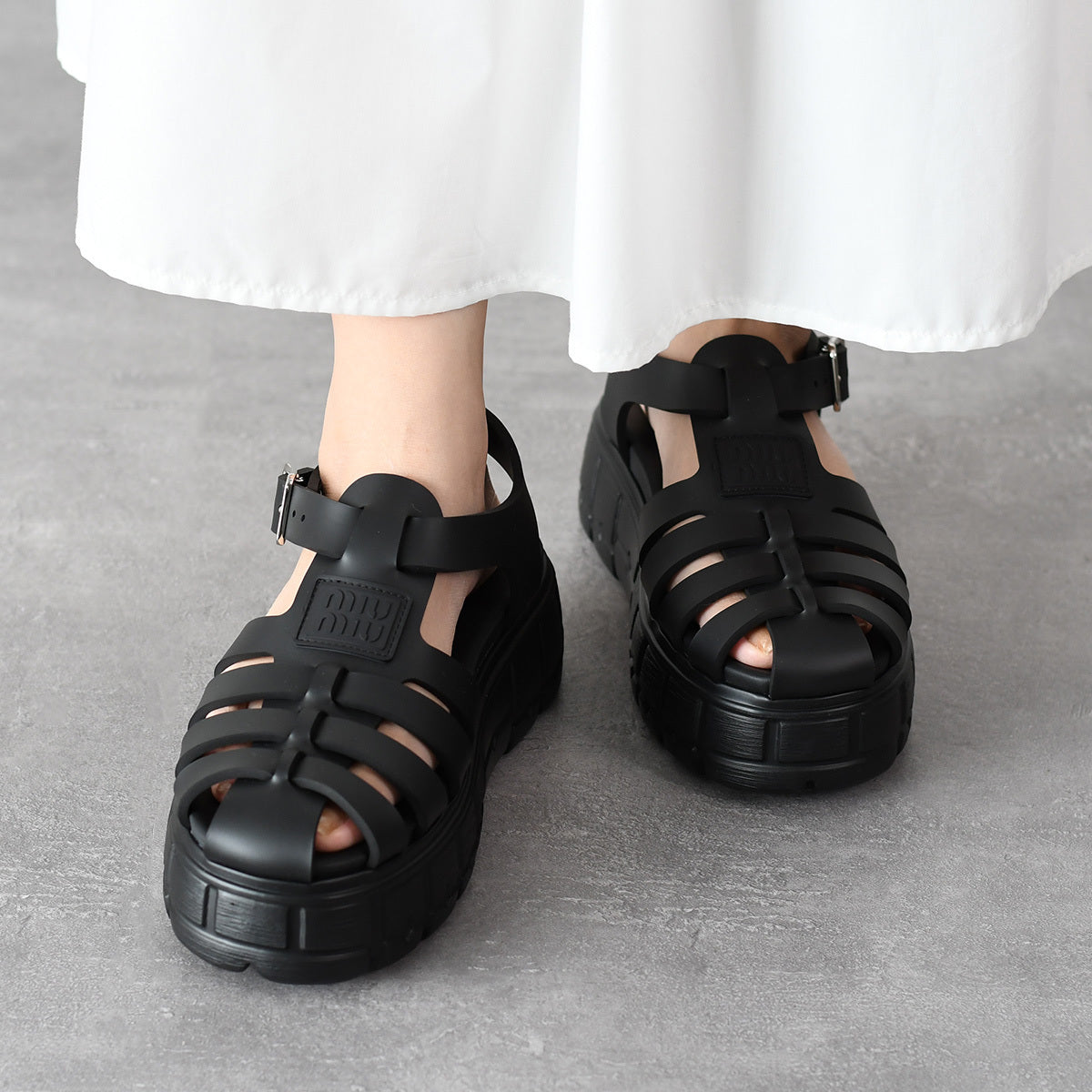 MIU MIU EVA プラットフォーム ケージサンダル