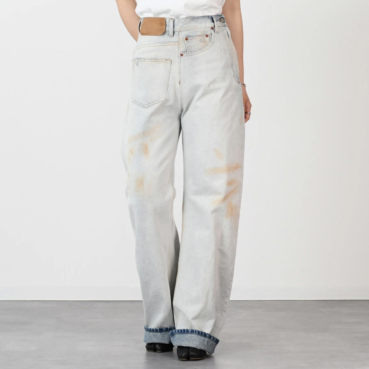 MM6 Twisted Wide Leg Jeans