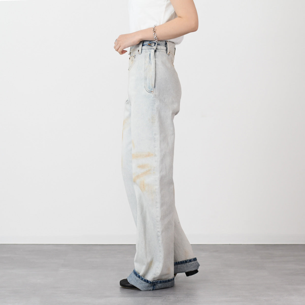 MM6 Twisted Wide Leg Jeans