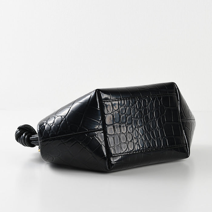 GANNI CROCO PATENT MINI BOU BAG