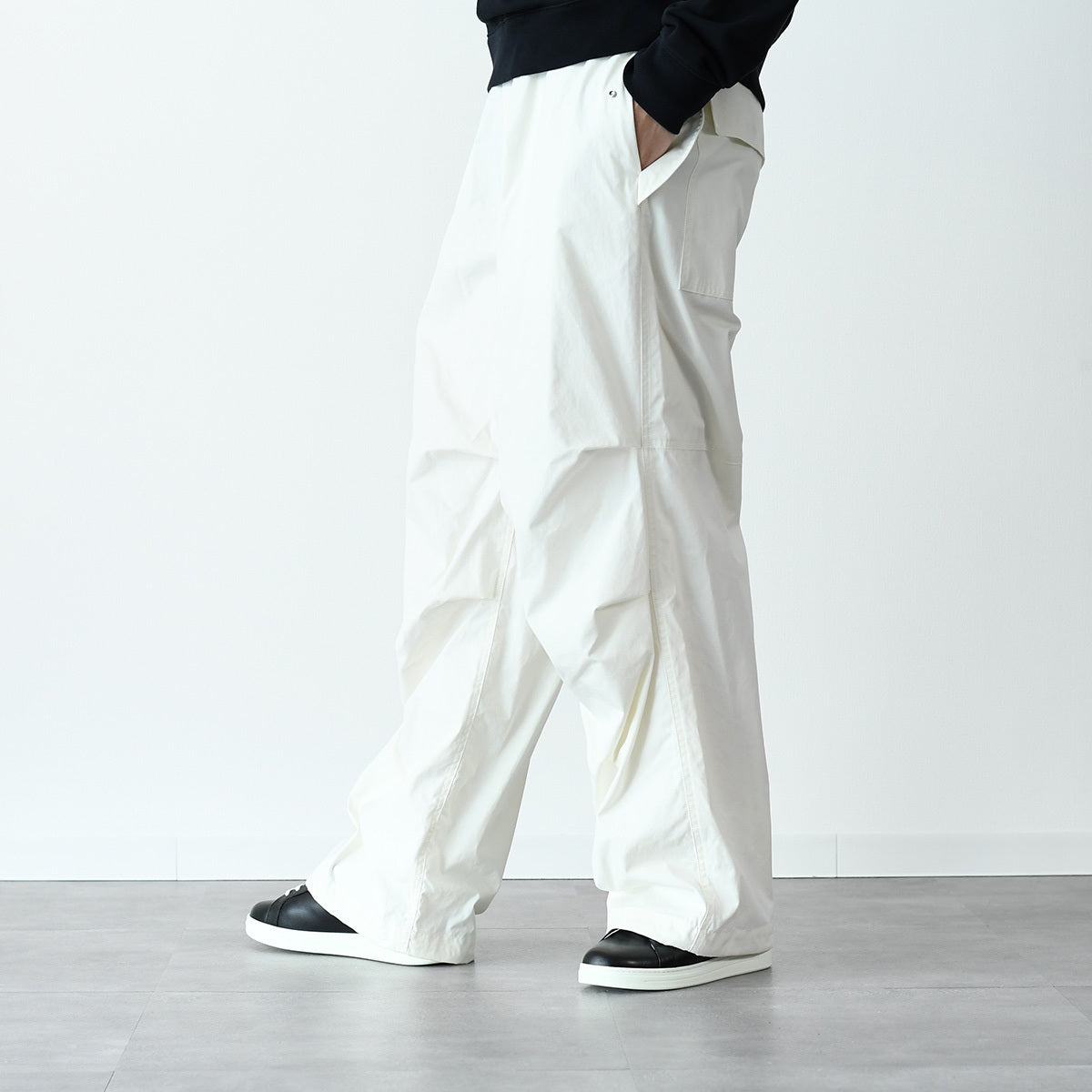 JILSANDER ニーレングスプリーツ コットンパンツ