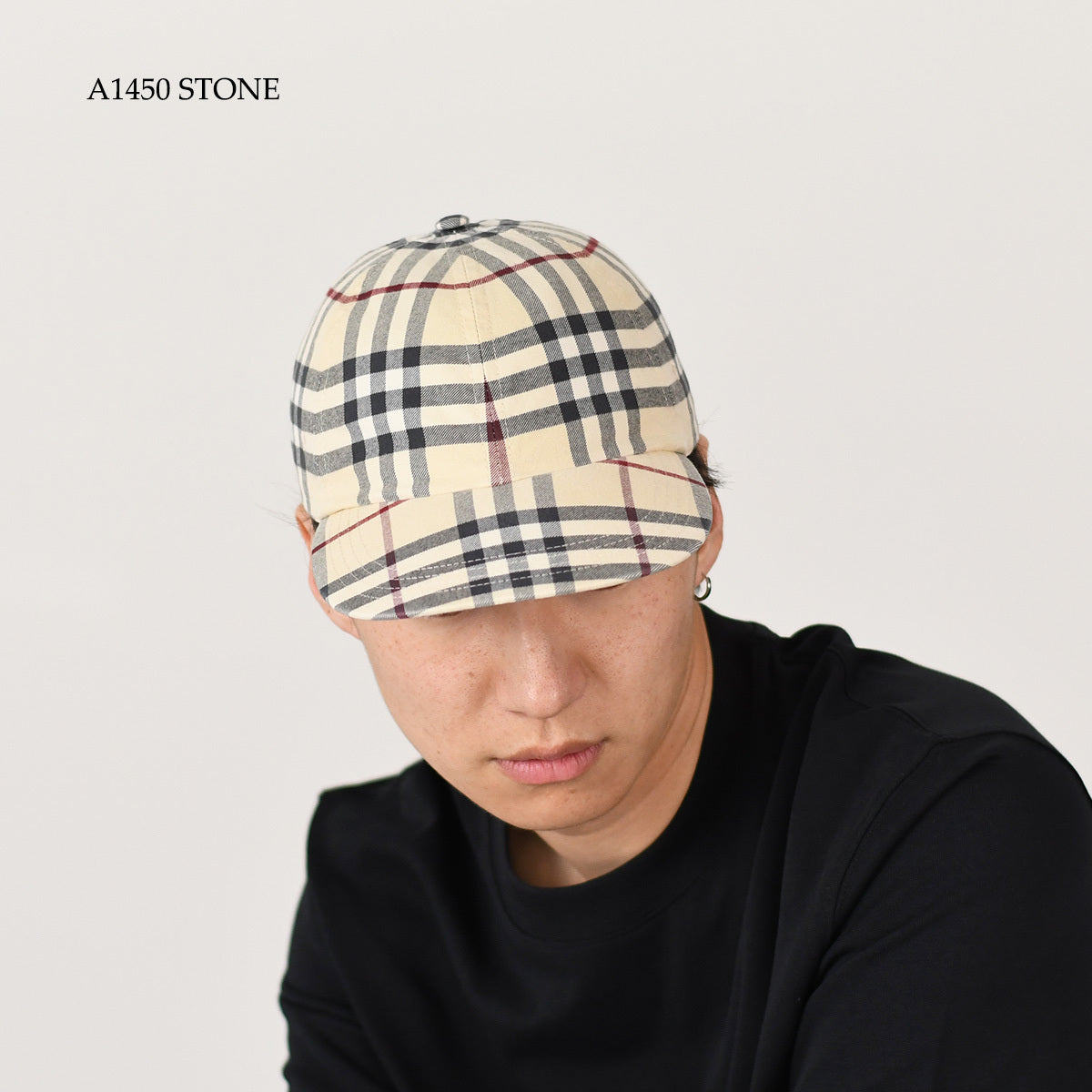 BURBERRY 체크 코튼 베이스볼 캡