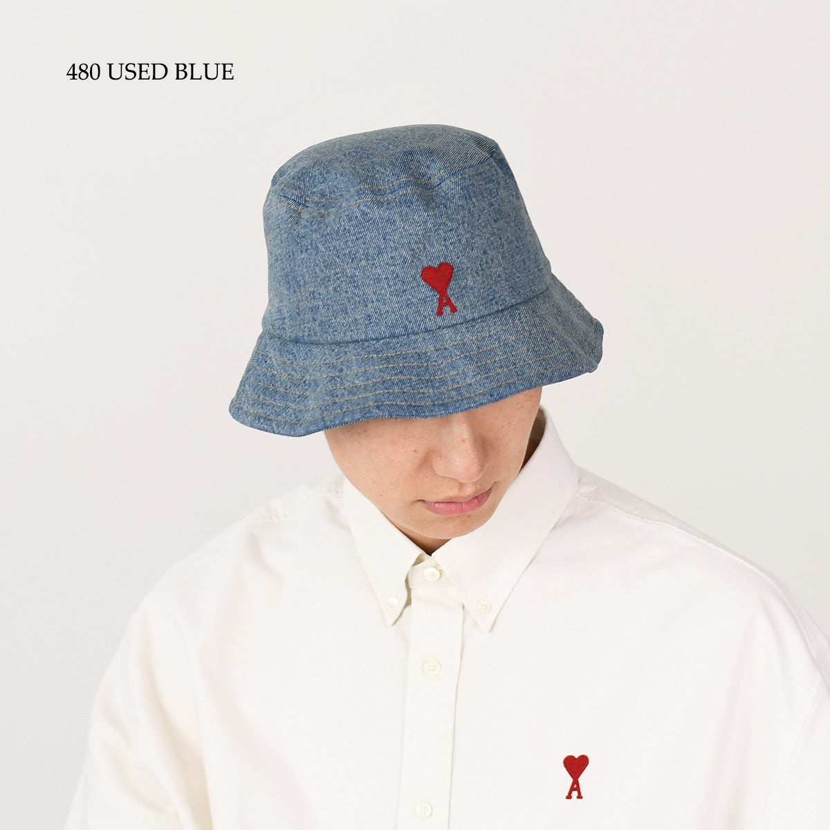 AMI ALEXANDRE MATTIUSSI 데님 버킷 모자