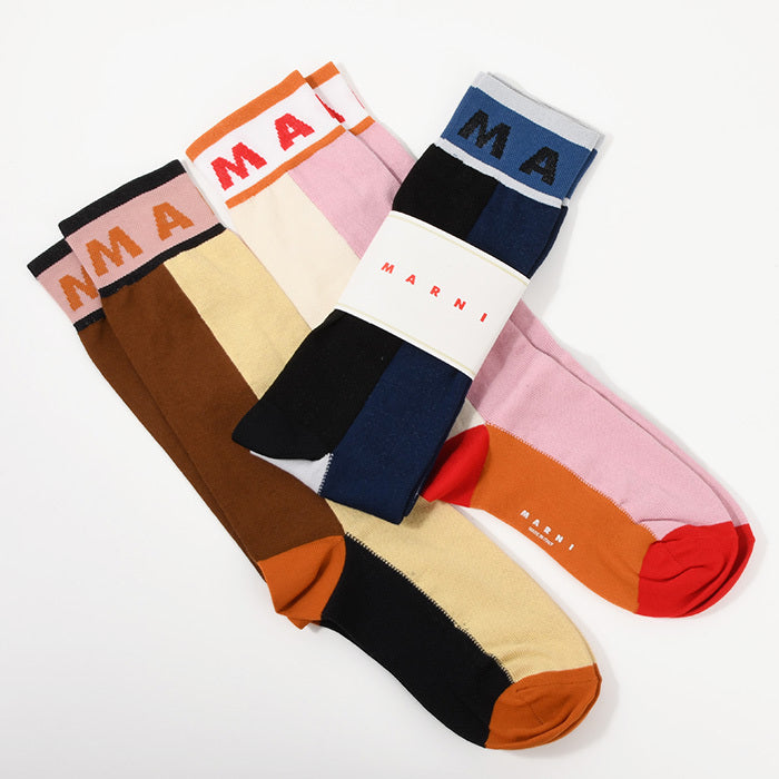 MARNI カラーブロック コットン製ソックス