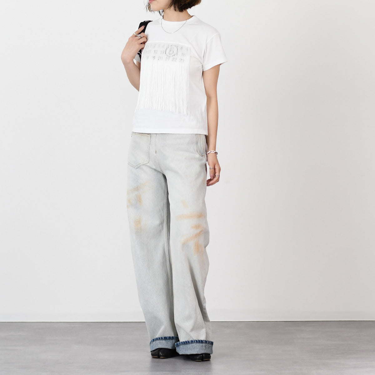 MM6 Twisted Wide Leg Jeans