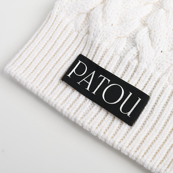 PATOU サステナブルウール ケーブルニット ビーニー