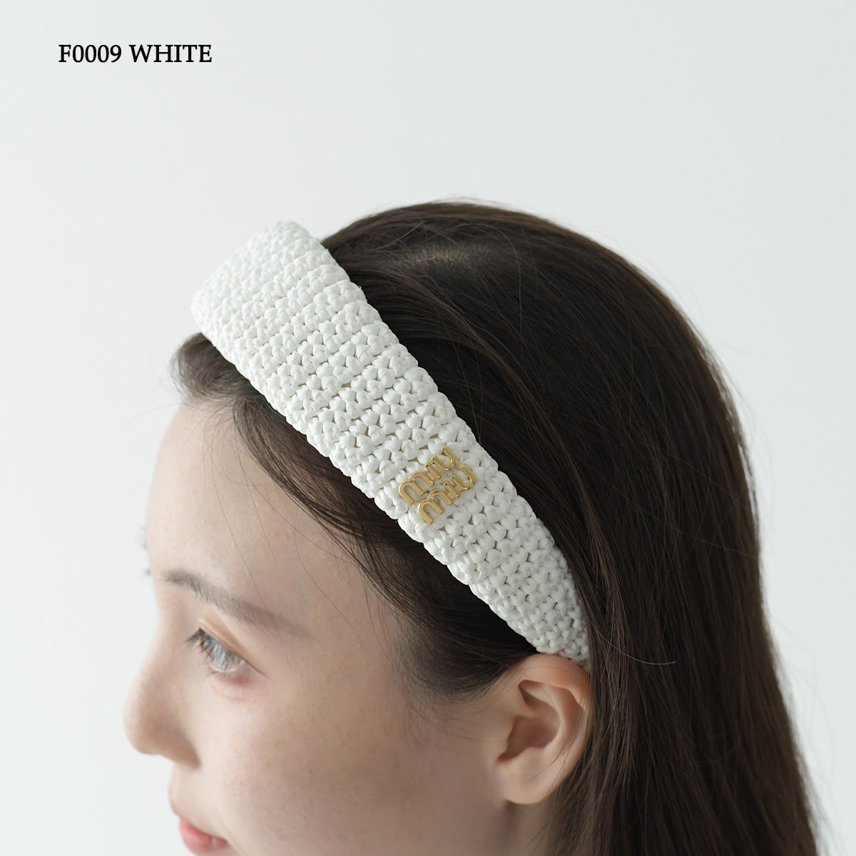 MIU MIU ウーブンファブリック ヘッドバンド