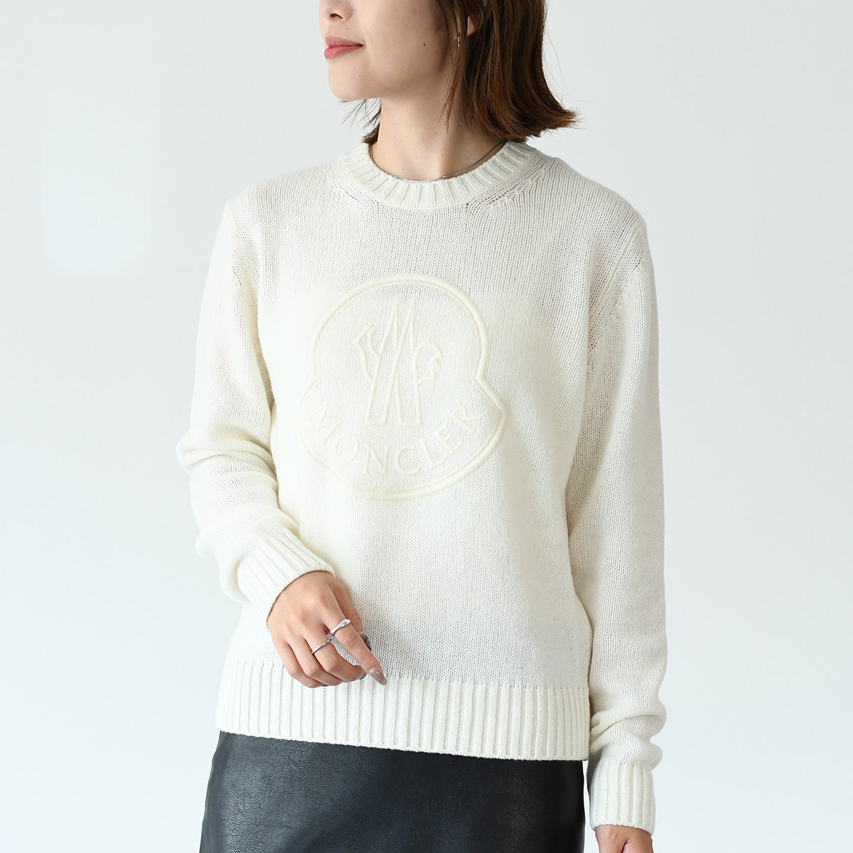 MONCLER embroidered logo wool and cashmere sweater