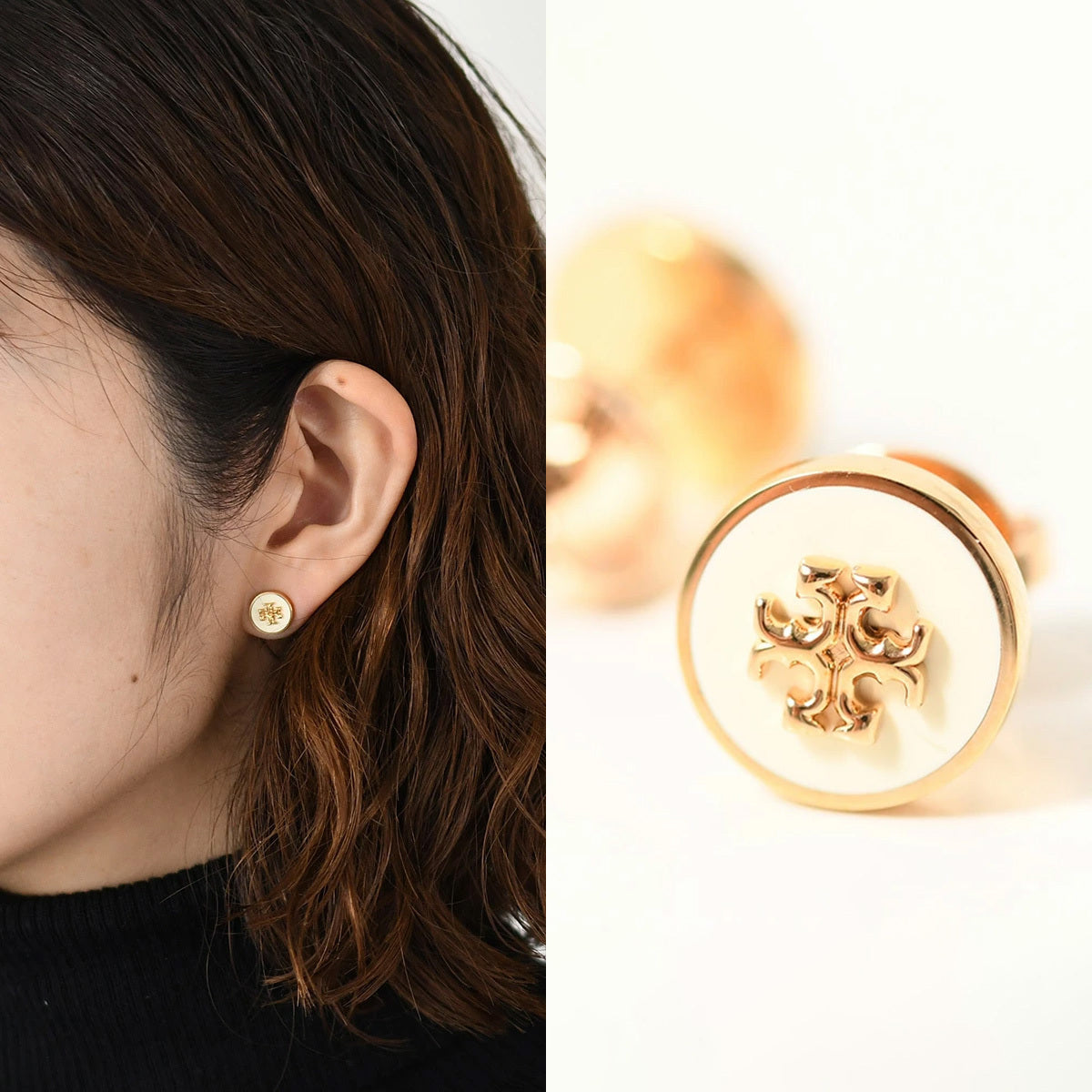 TORY BURCH ピアス Kira Enamel Circle-Stud キラ 90547 TORY BURCH Kira Enamel Circle Stud Earrings – FELICE