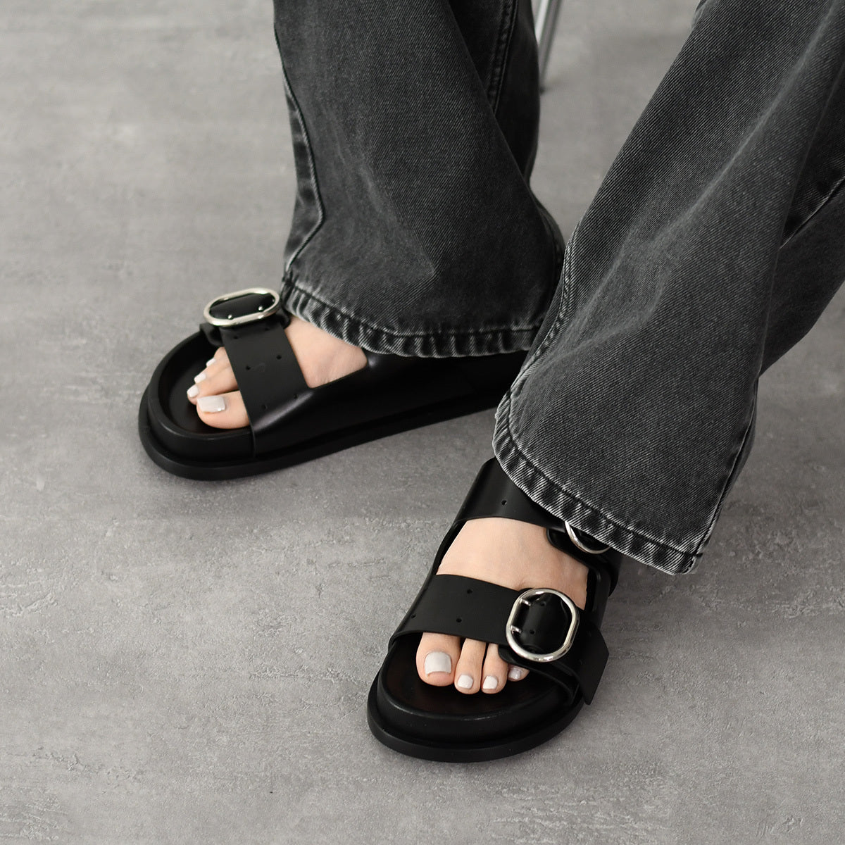 JILSANDER バックルストラップ レザー サンダル