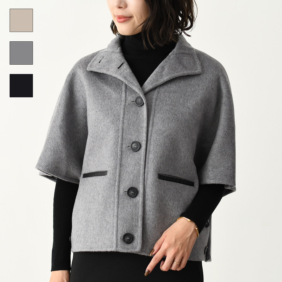 Max Mara ROLL cashmere short cape
