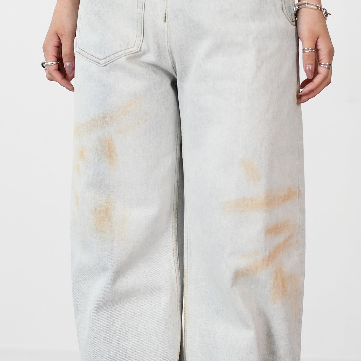 MM6 Twisted Wide Leg Jeans