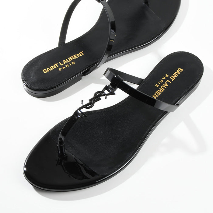 SAINT LAURENT カサンドラ スライド パテントレザー