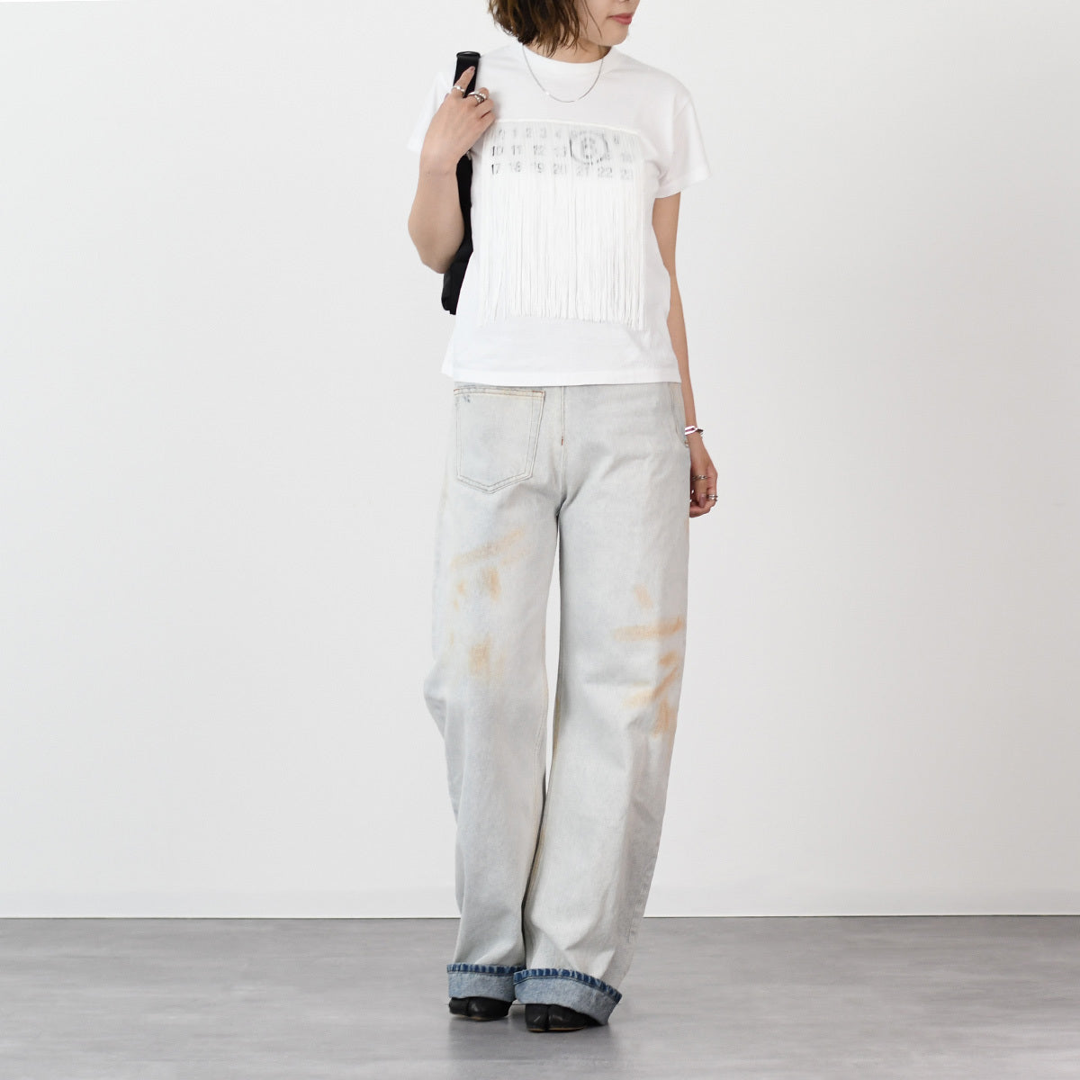 MM6 Twisted Wide Leg Jeans