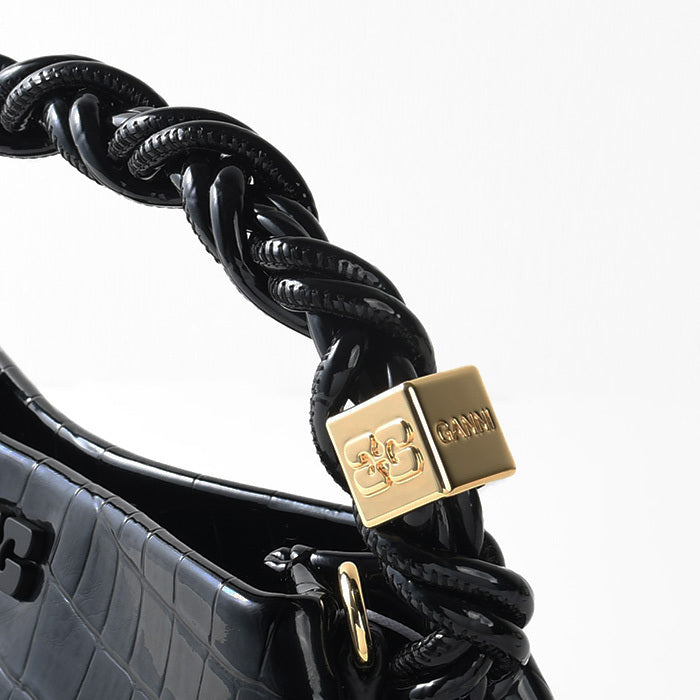 GANNI CROCO PATENT MINI BOU BAG