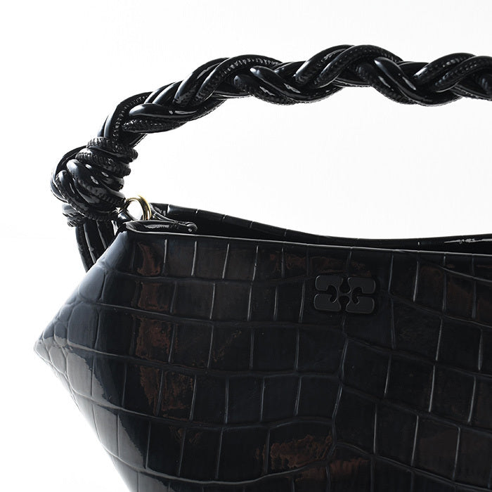 GANNI CROCO PATENT MINI BOU BAG