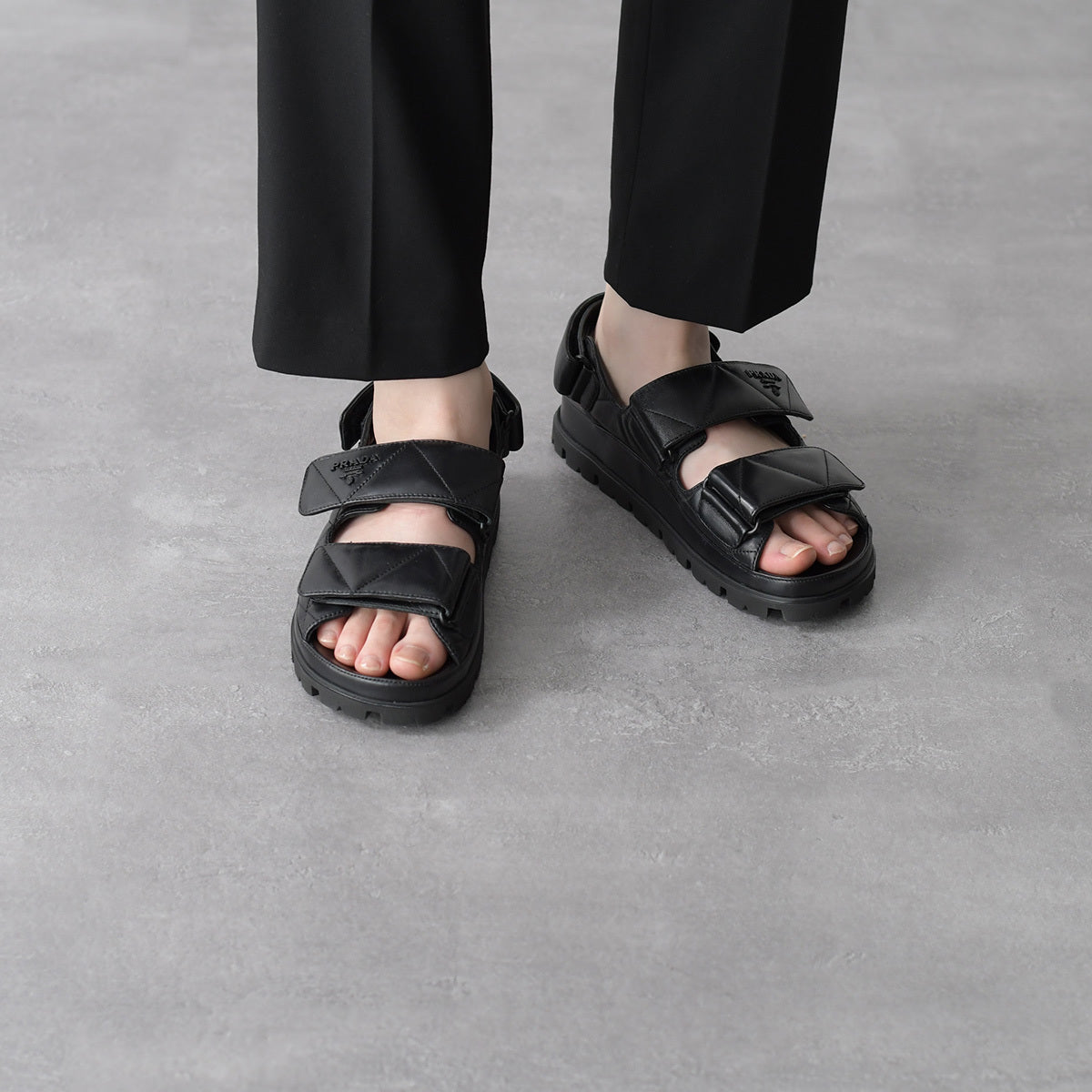 PRADA padded nappa leather sandals