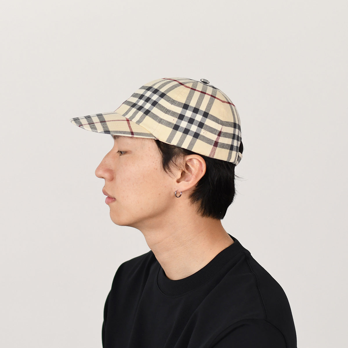 BURBERRY 체크 코튼 베이스볼 캡