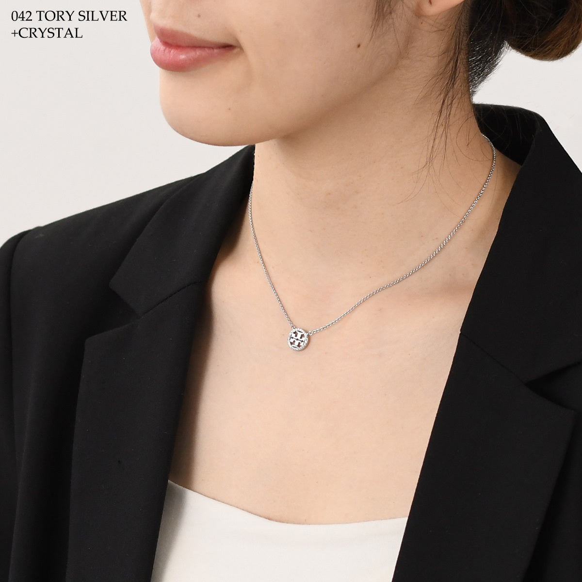 TORY BURCH 미러 파베 목걸이