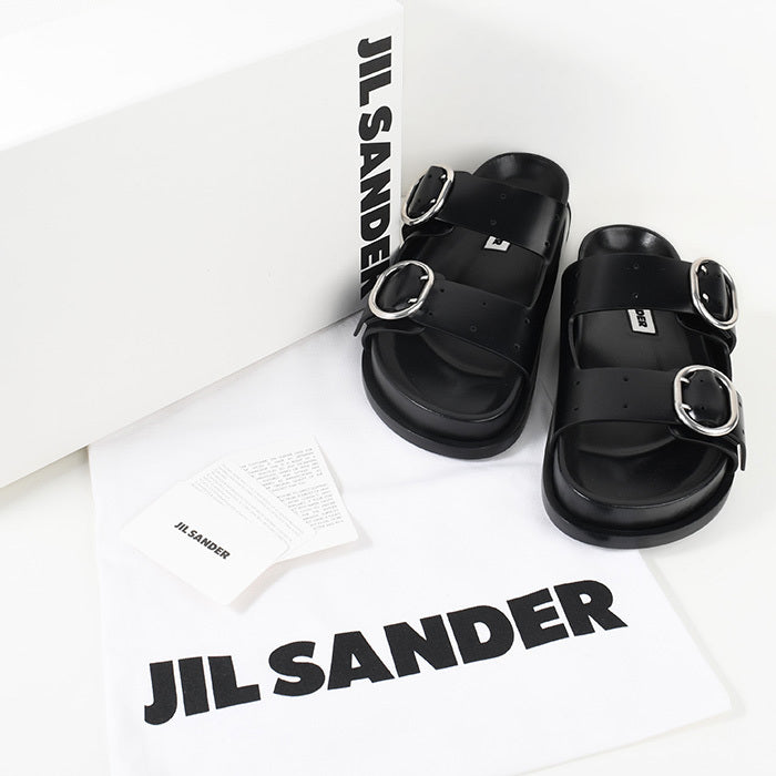 JILSANDER バックルストラップ レザー サンダル