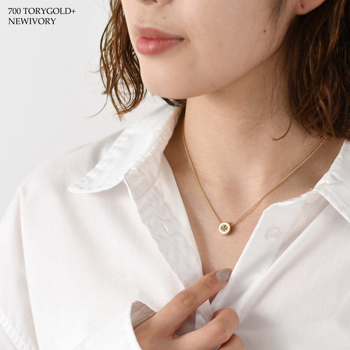 TORY BURCH キラ エナメル ペンダント ネックレス