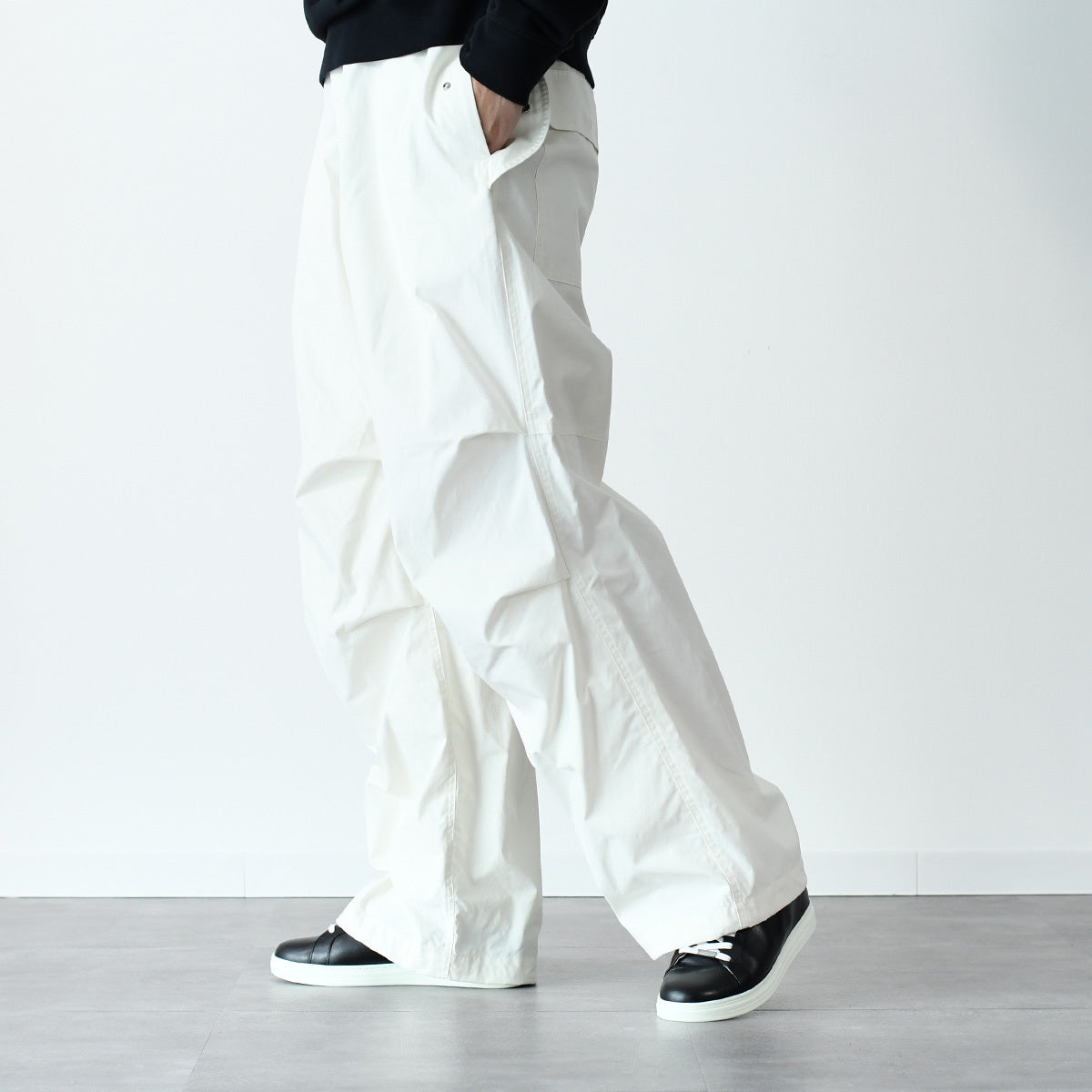 JILSANDER ニーレングスプリーツ コットンパンツ