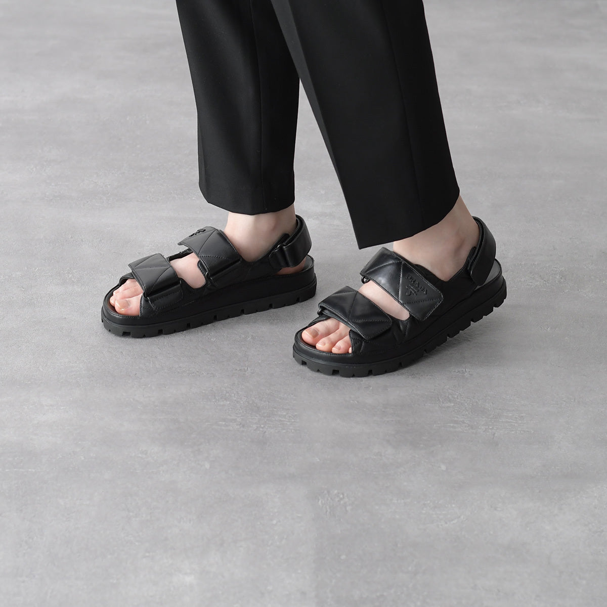 PRADA padded nappa leather sandals