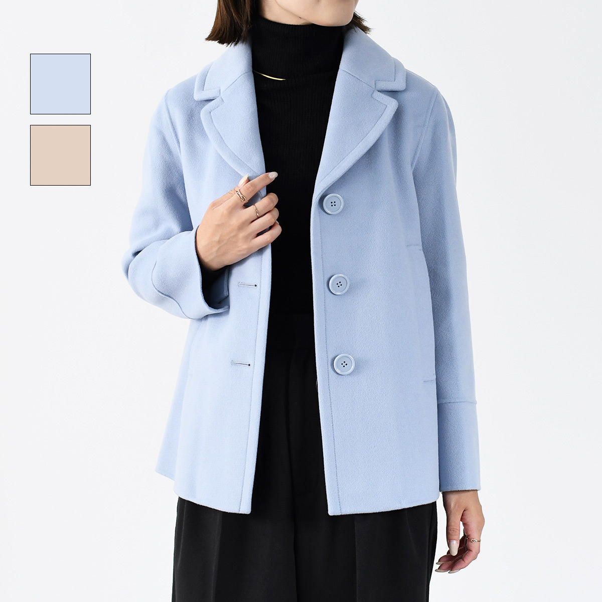S Max Mara MOON シングルブレストウールピーコート