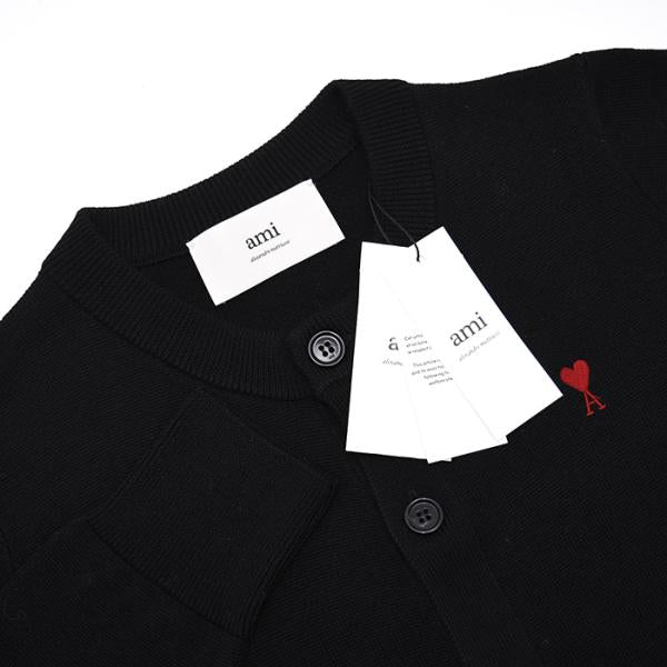 AMI PARIS Ami De Coeur 메리노 울 니트 가디건