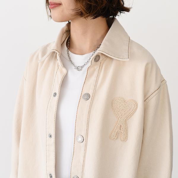 AMI PARIS AMI DE COEUR アミパリス Ami de Coeur カラーコットンツイル オーバーシャツ