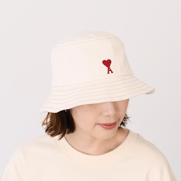 AMI PARIS AMI DE COEUR アミパリス Ami de Coeur エンブロイダリー ウォッシュドデニム バケットハット