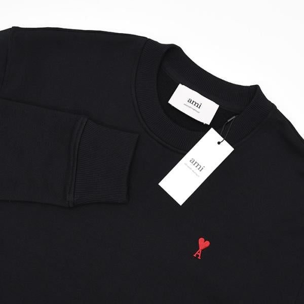 AMI PARIS AMI DE COEUR Loopback Organic Cotton Fleece Sweatshirt