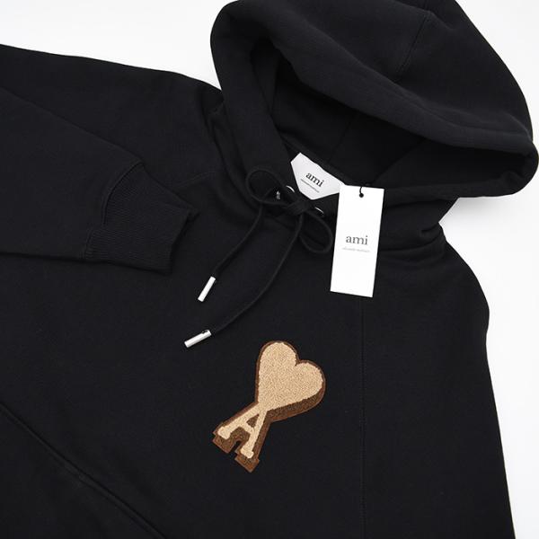 AMI PARIS AMI DE COEUR コットンフリース パーカー