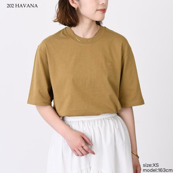 AMI PARIS AMI DE COEUR アミパリス Ami de Coeur オーガニックコットンジャージー Tシャツ ボクシーフィット
