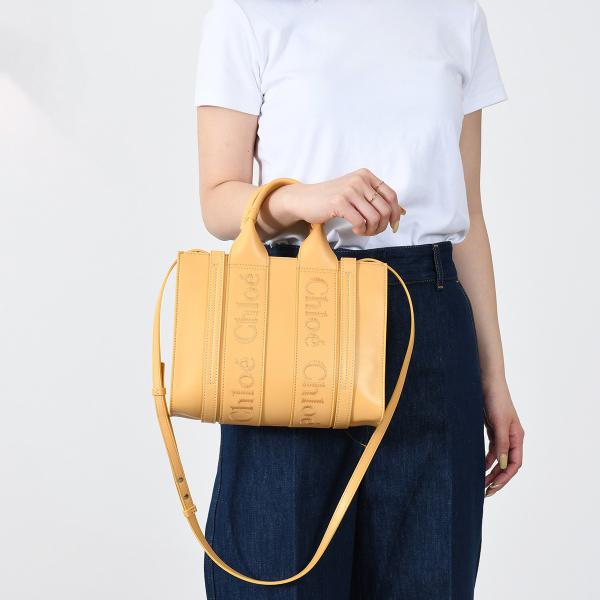 CHLOE WOODY カーフスキンレザースモールバッグ