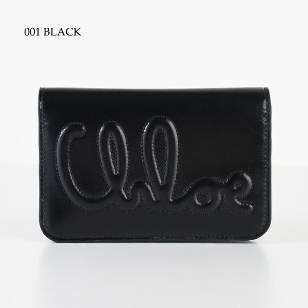 CHLOE シャイニーレザー製クロエ Cバイフォールドウォレット