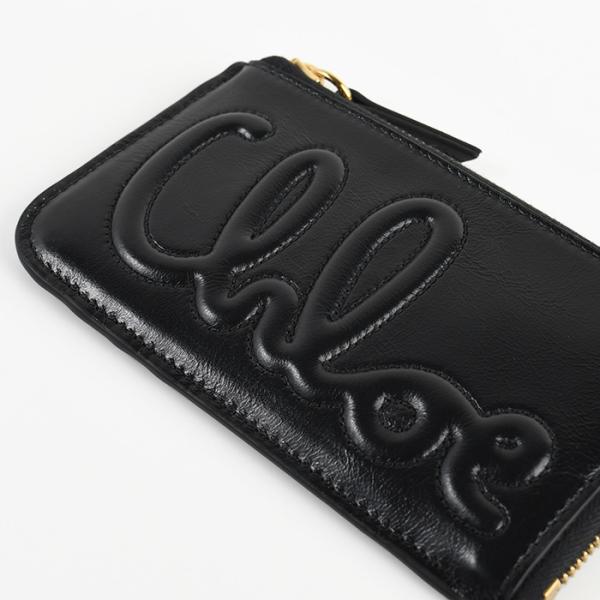 CHLOE シャイニーレザー製クロエ Cカードスロット付きスモールウォレット