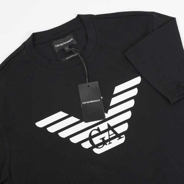 EMPORIO ARMANI 피마저지 로고 프린트 티셔츠