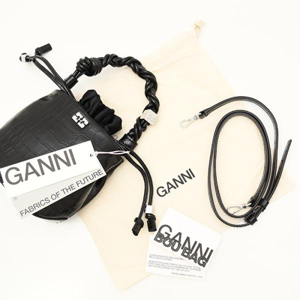 GANNI 가니 GANNI BOU BUCKET BAG CROCO