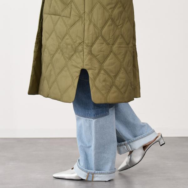 GANNI QUILT RAGLAN MIDI COAT