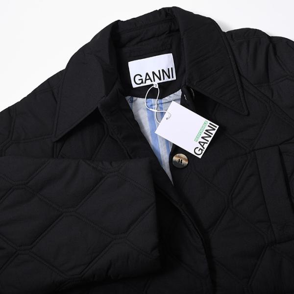 GANNI QUILT RAGLAN MIDI COAT
